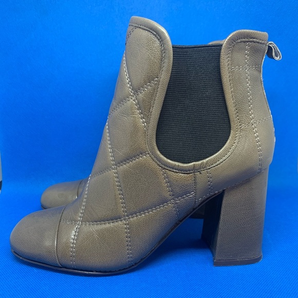 Nine West Shoes - NINE WEST Leather Quilted High Heel Ankle Slip On Boots Booties Women's Size 6M.